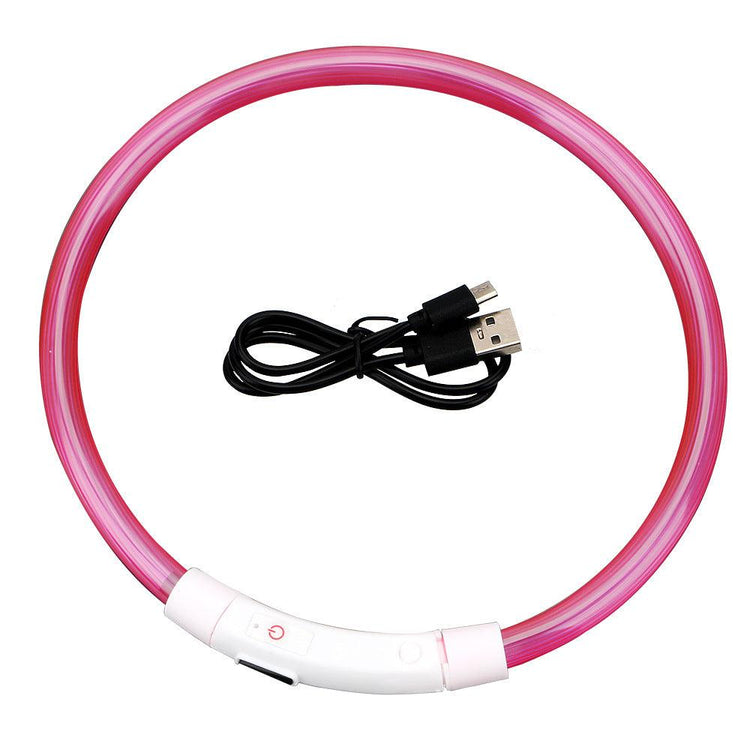 Usb Rechargeable Glow-In-The-Dark Pet Collar With Three Flashing Modes-7