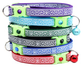 Greek Key Breakaway Cat Collar-0