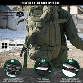 Tactical Gym Duffel Backpack Capacity Bag-3